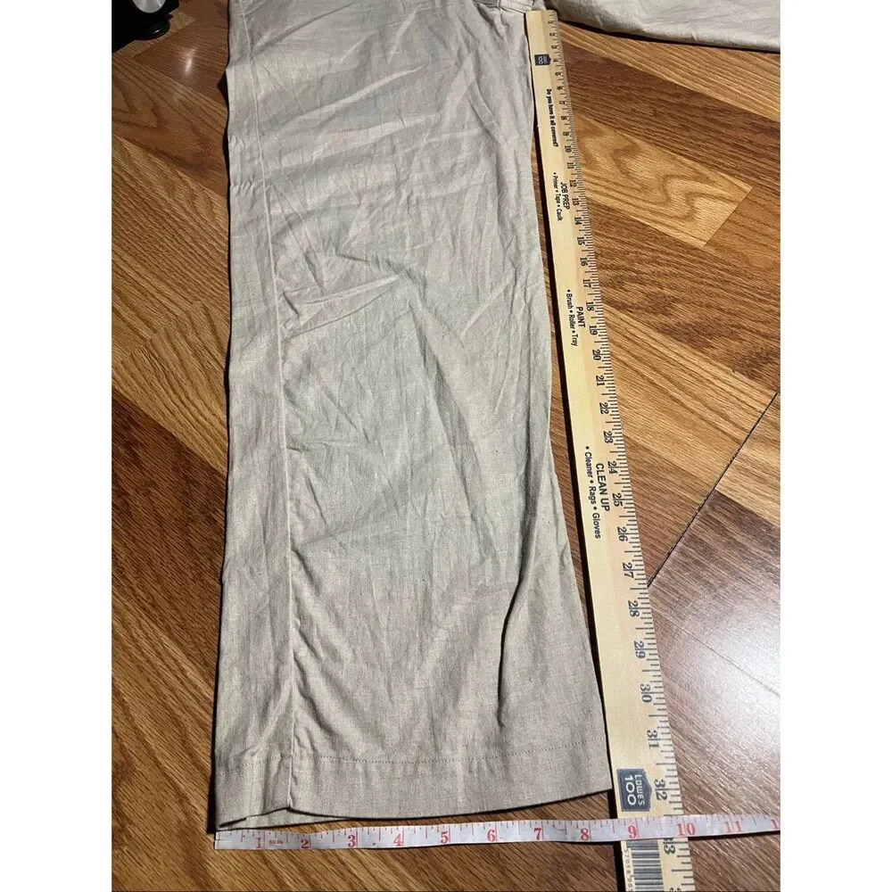 Cubavera Men’s Linen Blend Comfort Lounge Pants Medium Elastic Drawstring